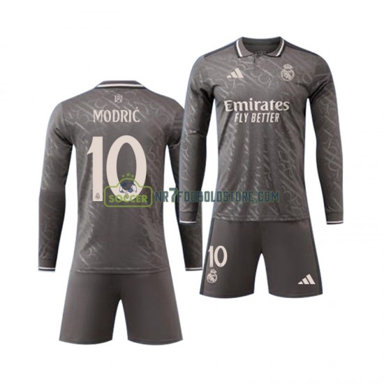 Real Madrid Trøje Modrić Luka 10 Børn 3. Valg Fodboldsæt 2024-2025 Langærmet