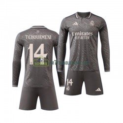 Real Madrid Trøje Tchouameni 14 Børn Udebane Fodboldsæt 2024-2025 Langærmet