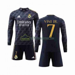 Real Madrid Trøje Vini Jr 7 Børn Udebane Fodboldsæt 2023-2024 Langærmet
