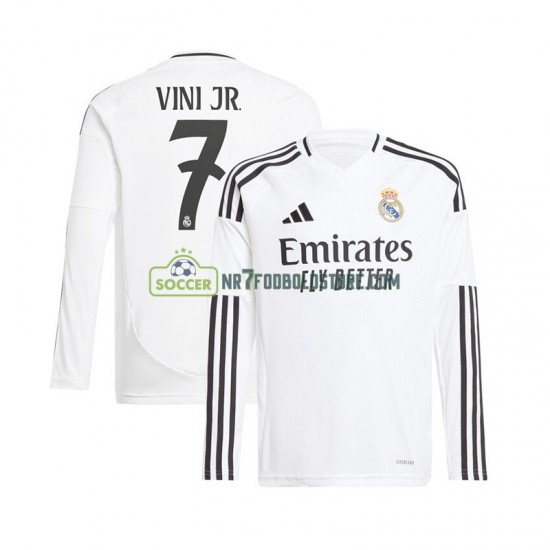Real Madrid Trøje Vinicius Junior 7 Mænd Hjemmebane Fodboldsæt 2024-2025 Langærmet