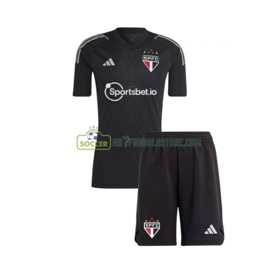 Sao Paulo Trøje Målmand Børn Hjemmebane Fodboldsæt 2023-2024 Kortærmet