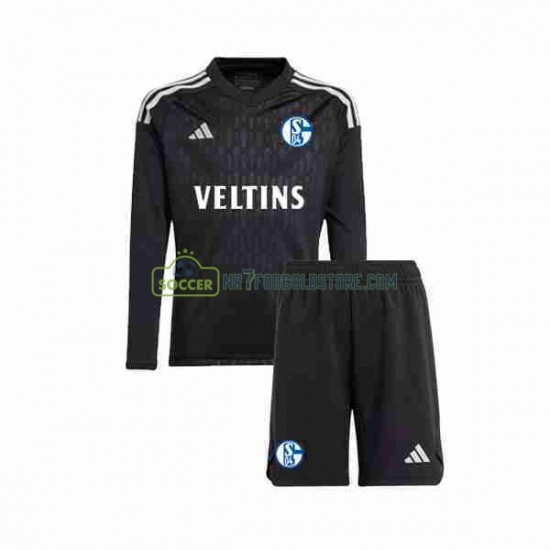 Trøje Schalke 04 Målmand Børn Udebane Fodboldsæt 2023-2024 Langærmet