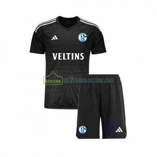 Trøje Schalke 04 Målmand Børn Udebane Fodboldsæt 2023-2024 Kortærmet