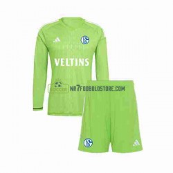 Trøje Schalke 04 Målmand Børn Hjemmebane Fodboldsæt 2023-2024 Langærmet