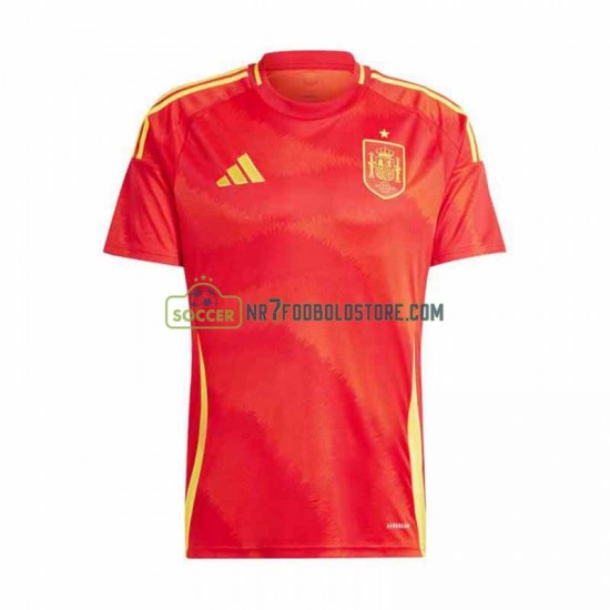Spanien Trøje Mænd Hjemmebane Fodboldsæt Euro 2024 Kortærmet