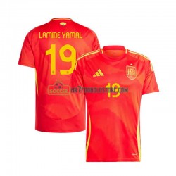 Spanien Trøje Lamine Yamal 19 Mænd Hjemmebane Fodboldsæt Euro 2024 Kortærmet
