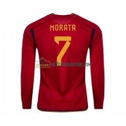 Spanien Trøje MORATA 7 Mænd Hjemmebane Fodboldsæt VM i fodbold 2022 Langærmet