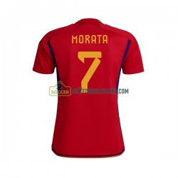 Spanien Trøje MORATA 7 Mænd Hjemmebane Fodboldsæt VM i fodbold 2022 Kortærmet