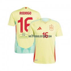 Spanien Trøje RODRIGO 16 Mænd Udebane Fodboldsæt Euro 2024 Kortærmet