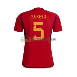 Spanien Trøje SERGIO BUSQUETS 5 Mænd Hjemmebane Fodboldsæt VM i fodbold 2022 Kortærmet