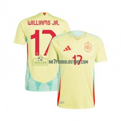 Spanien Trøje WILLIAMS JR 17 Mænd Udebane Fodboldsæt Euro 2024 Kortærmet