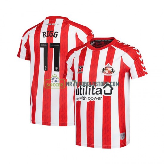 Trøje Sunderland Chris Rigg 11 Mænd Hjemmebane Fodboldsæt 2024-2025 Kortærmet