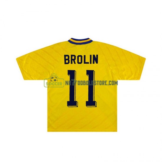 Sverige Trøje Brolin 11 Retro Mænd Hjemmebane Fodboldsæt 1994 Kortærmet