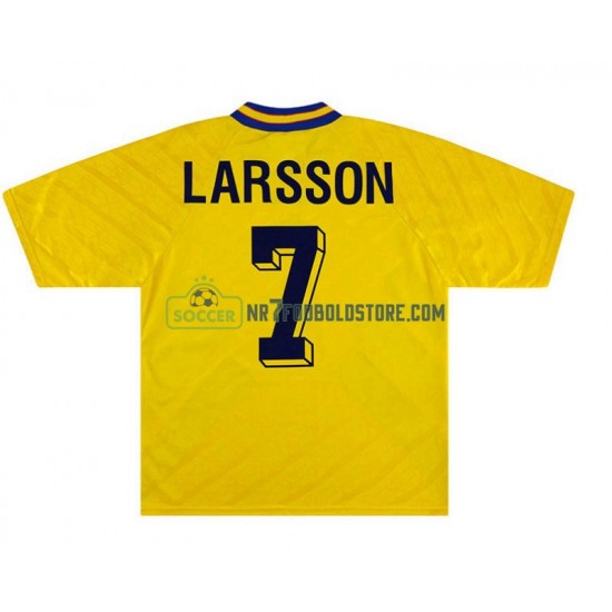 Sverige Trøje Henrik Larsson 7 Retro Mænd Hjemmebane Fodboldsæt 1994 Kortærmet