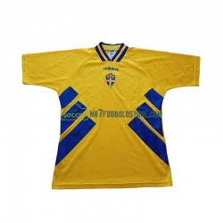 Sverige Trøje Retro Mænd Hjemmebane Fodboldsæt 1994 Kortærmet