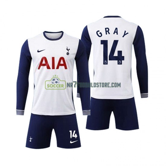 Trøje Tottenham Spurs Gray 14 Børn Hjemmebane Fodboldsæt 2024-2025 Langærmet