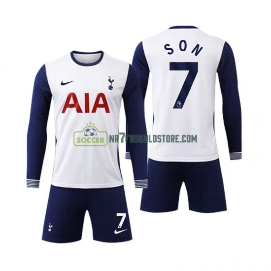 Trøje Tottenham Spurs Son 7 Børn Hjemmebane Fodboldsæt 2024-2025 Langærmet
