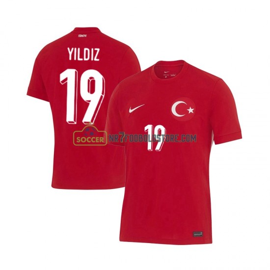 Tyrkiet Trøje Kenan Yıldız 19 Mænd Udebane Fodboldsæt Euro 2024 Kortærmet