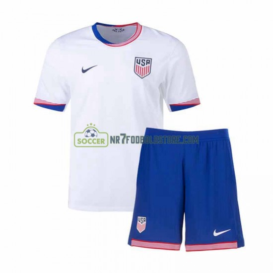 USA Trøje Børn Hjemmebane Fodboldsæt 2024 Kortærmet