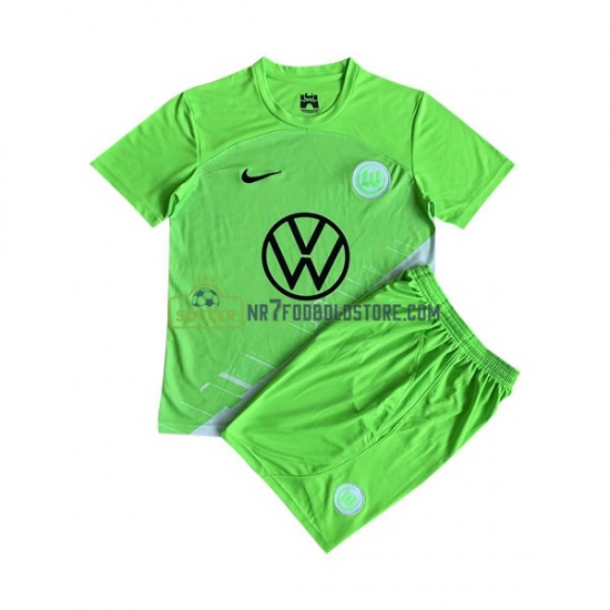 VfL Wolfsburg Trøje Børn Hjemmebane Fodboldsæt 2023-2024 Kortærmet