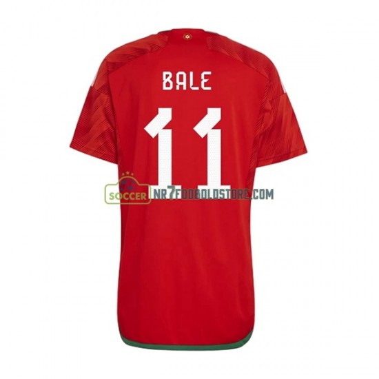 Wales Trøje Bale 11 Mænd Hjemmebane Fodboldsæt VM i fodbold 2022 Kortærmet