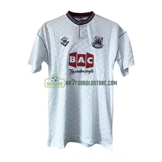 West Ham United Trøje Retro Mænd Udebane Fodboldsæt 1989-1990 Kortærmet