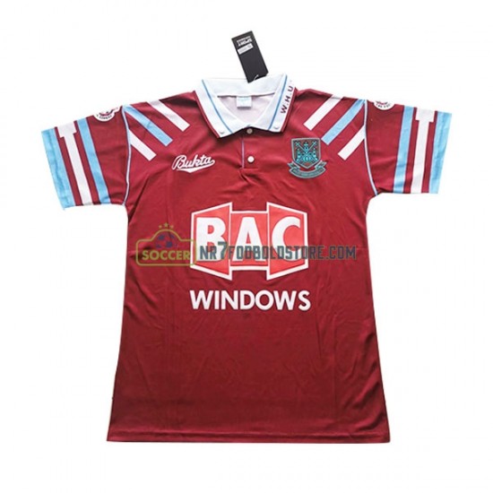 West Ham United Trøje Retro Mænd Hjemmebane Fodboldsæt 1991-1992 Kortærmet