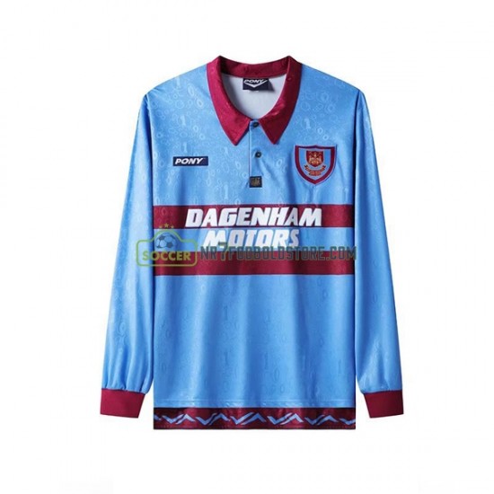 West Ham United Trøje Retro Mænd Hjemmebane Fodboldsæt 1995-1996 Langærmet