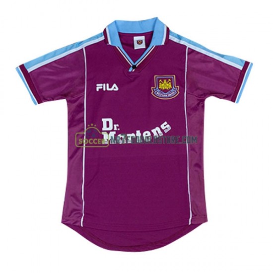 West Ham United Trøje Retro Mænd Hjemmebane Fodboldsæt 1999-2001 Kortærmet