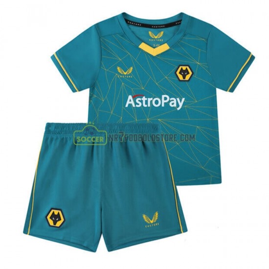 Wolverhampton Wanderers Trøje Børn Udebane Fodboldsæt 2022-2023 Kortærmet