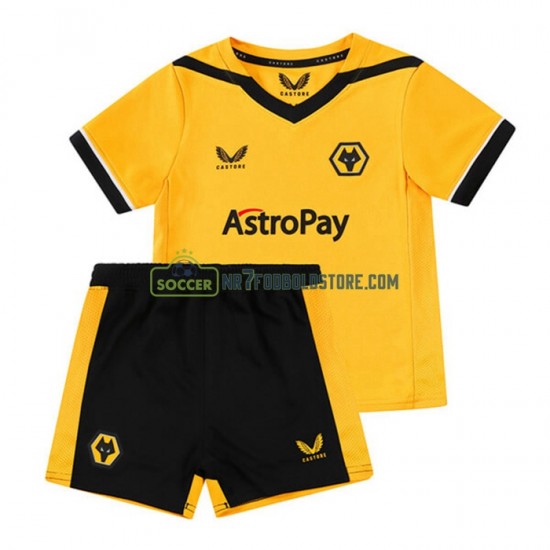 Wolverhampton Wanderers Trøje Børn Hjemmebane Fodboldsæt 2022-2023 Kortærmet