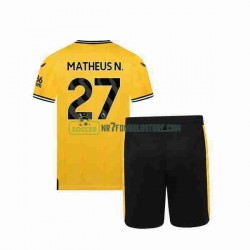 Wolverhampton Wanderers Trøje Matheus Nunes 27 Børn Hjemmebane Fodboldsæt 2023-2024 Kortærmet