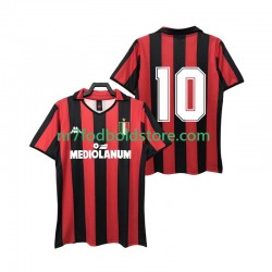 AC Milan Trøje 10 1988 1989 Retro Mænd Hjemmebane Fodboldsæt Kortærmet