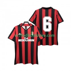 AC Milan Trøje 6 1988 1989 Retro Mænd Hjemmebane Fodboldsæt Kortærmet