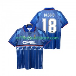 AC Milan Trøje BAGGIO 18 1995 1996 Retro Mænd Udebane Fodboldsæt Kortærmet