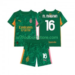 AC Milan Trøje Mike Maignan 16 Målmand Børn Udebane Fodboldsæt 2025-2026 Kortærmet