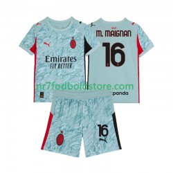 AC Milan Trøje Mike Maignan 16 Målmand Børn Hjemmebane Fodboldsæt 2025-2026 Kortærmet