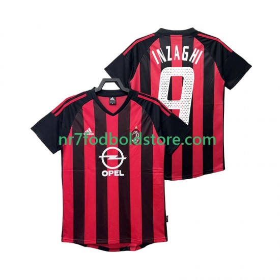 AC Milan Trøje INZAGHI 9 2003 Retro Mænd Hjemmebane Fodboldsæt 2002 Kortærmet