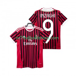 AC Milan Trøje INZAGHI 9 2012 Retro Mænd Hjemmebane Fodboldsæt 2011 Kortærmet