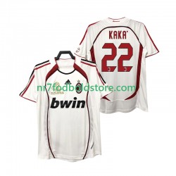 AC Milan Trøje KAKA 22 2007 Retro Mænd Udebane Fodboldsæt 2006 Kortærmet