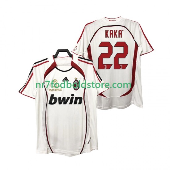 AC Milan Trøje KAKA 22 2007 Retro Mænd Udebane Fodboldsæt 2006 Kortærmet
