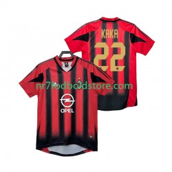 AC Milan Trøje KAKA 22 2005 Retro Mænd Hjemmebane Fodboldsæt 2004 Kortærmet