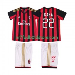 AC Milan Trøje KAKA 22 2013 2014 Retro Børn Hjemmebane Fodboldsæt Kortærmet