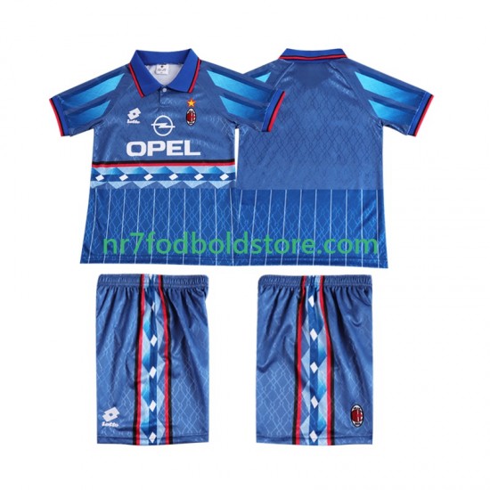AC Milan Trøje 1995 1996 Retro Børn Udebane Fodboldsæt Kortærmet