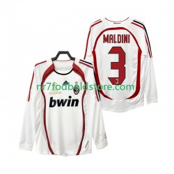AC Milan Trøje MALDINI 3 2007 Retro Mænd Udebane Fodboldsæt 2006 Langærmet