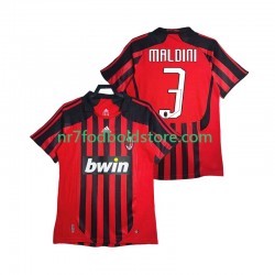 AC Milan Trøje MALDINI 3 2007 Retro Mænd Hjemmebane Fodboldsæt 2008 Kortærmet
