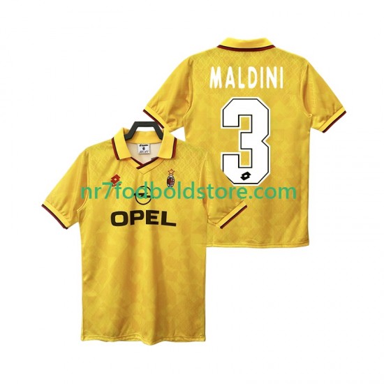 AC Milan Trøje MALDINI 3 1995 1996 Retro Mænd 3. Valg Fodboldsæt Kortærmet