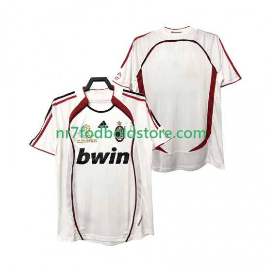 AC Milan Trøje 2007 Retro Mænd Udebane Fodboldsæt 2006 Kortærmet