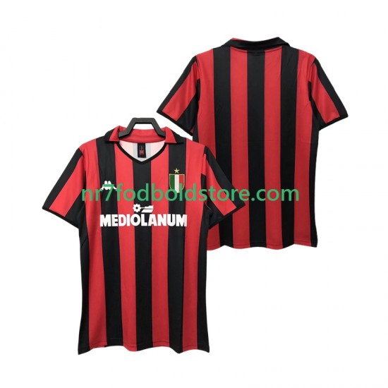 AC Milan Trøje 1988 1989 Retro Mænd Hjemmebane Fodboldsæt Kortærmet
