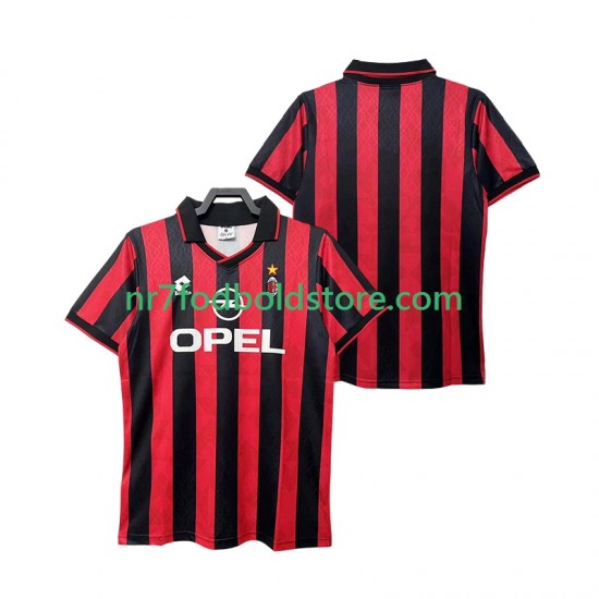 AC Milan Trøje 1995 1996 Retro Mænd Hjemmebane Fodboldsæt Kortærmet